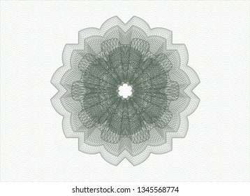 Green rosette. Linear Illustration.