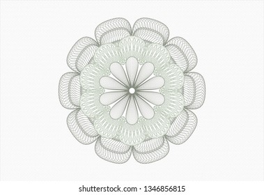 Green rosette. Linear Illustration.