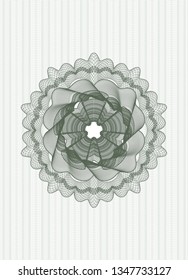 Green rosette. Linear Illustration.
