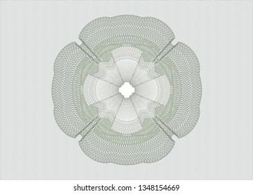 Green rosette. Linear Illustration.