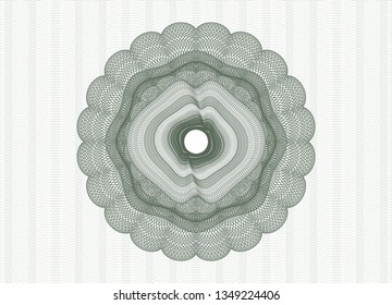 Green rosette. Linear Illustration.