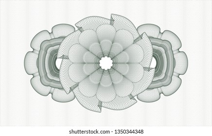 Green rosette. Linear Illustration.