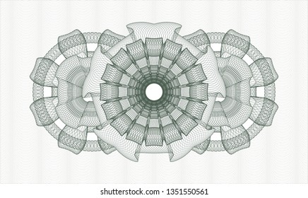 Green rosette. Linear Illustration.