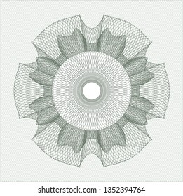 Green rosette. Linear Illustration.