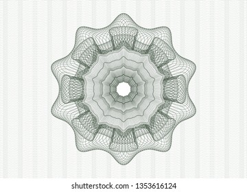 Green rosette. Linear Illustration.