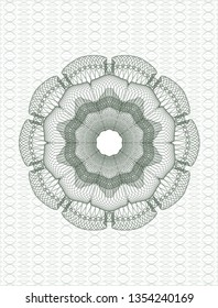 Green rosette. Linear Illustration.