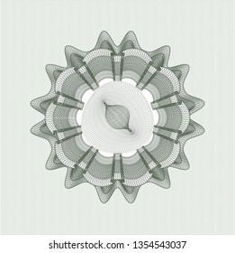 Green rosette. Linear Illustration.