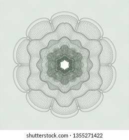 Green rosette. Linear Illustration.