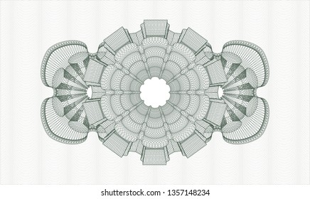 Green rosette. Linear Illustration.