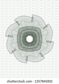 Green rosette. Linear Illustration.