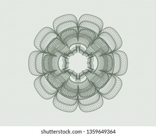 Green rosette. Linear Illustration.
