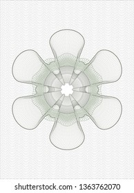 Green rosette. Linear Illustration.