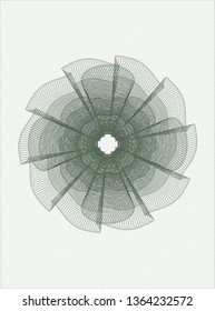 Green rosette. Linear Illustration.