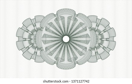 Green rosette. Linear Illustration.