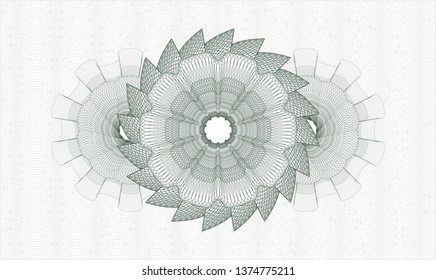 Green rosette. Linear Illustration.