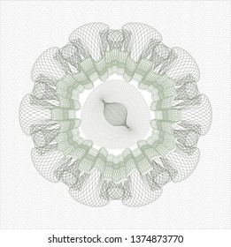 Green rosette. Linear Illustration.
