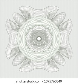 Green rosette. Linear Illustration.
