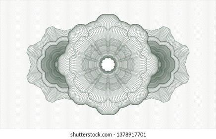 Green rosette. Linear Illustration.