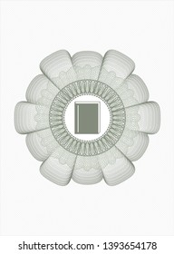 Green rosette. Linear Illustration with book icon inside