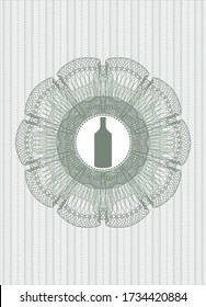 Grüne Rosette. Lineare Illustration. mit dem Flaschensymbol