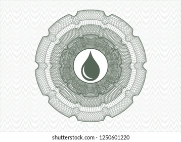 Green rosette. Linear Illustration with drop icon inside - Powered by Shutterstock - Get 15% off with code: PIKWIZARD15