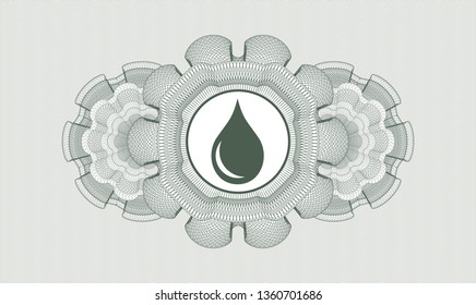 Green rosette. Linear Illustration. with drop icon inside