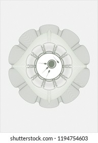 Green rosette. Linear Illustration with fertilization icon inside