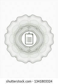 Green rosette. Linear Illustration with list icon inside