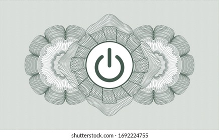 Rosette verde. Ilustración lineal. con el icono de energía dentro