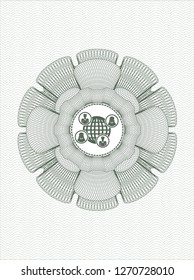 Green rosette. Linear Illustration with social network icon inside