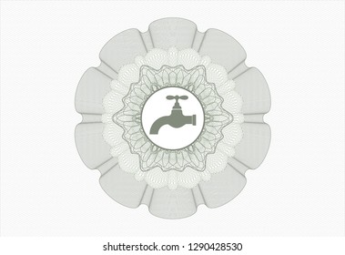 Green rosette. Linear Illustration with tap icon inside