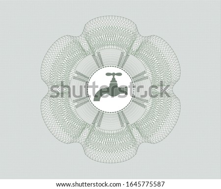 Green rosette. Linear Illustration with tap icon inside