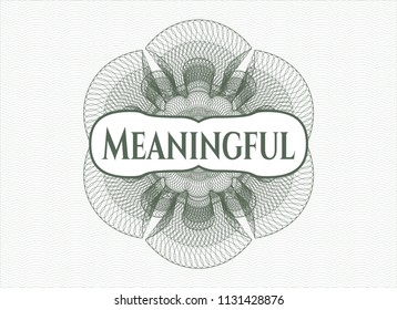 Green rosette. Linear Illustration with text Meaningful inside