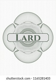 Green rosette. Linear Illustration with text Lard inside