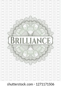 Green rosette. Linear Illustration with text Brilliance inside