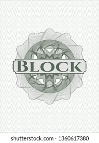 Green rosette. Linear Illustration with text Block inside