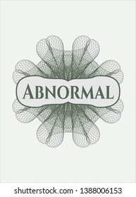 Green rosette. Linear Illustration with text Abnormal inside