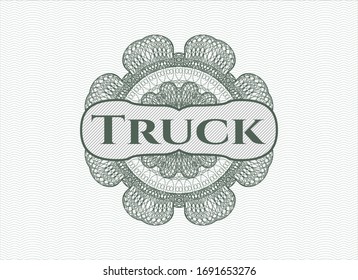Rosette verde. Ilustración lineal con Coche de texto dentro