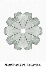Green rosette. Linear Illustration. Vector, Detailed.