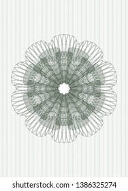 Green rosette. Linear Illustration. Vector, Detailed.