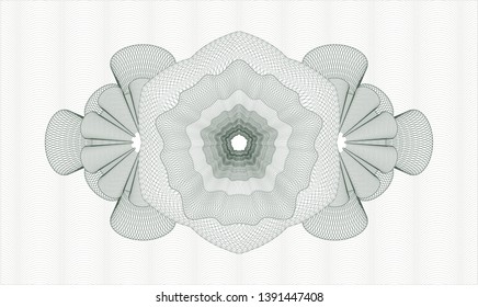 Green rosette. Linear Illustration. Vector. Detailed.