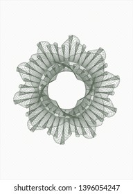 Green rosette. Linear Illustration. Vector, Detailed.