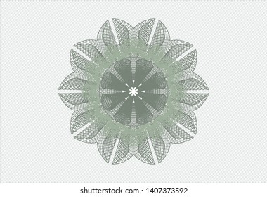 Green rosette. Linear Illustration. Vector, Detailed.