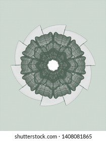 Green rosette. Linear Illustration. Vector, Detailed.