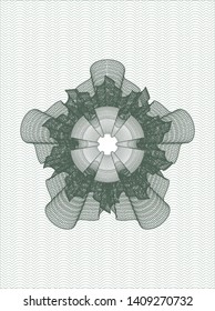 Green rosette. Linear Illustration. Vector, Detailed.