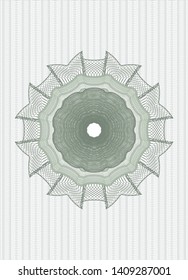 Green rosette. Linear Illustration. Vector, Detailed.