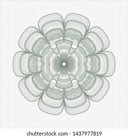 Green rosette. Linear Illustration. Vector, Detailed.