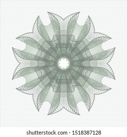 Green rosette. Linear Illustration. Vector, Detailed.