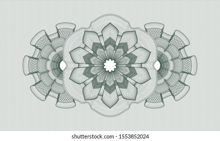 Green rosette. Linear Illustration. Vector. Detailed.
