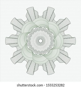 Green rosette. Linear Illustration. Vector, Detailed.